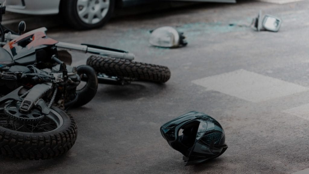 A motorcycle accident scene in Macon, Georgia.