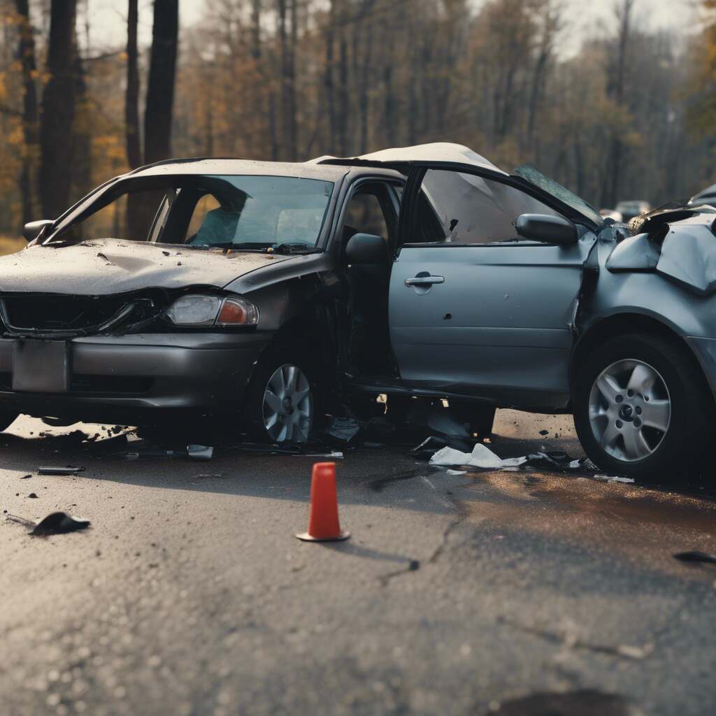 Car accident scene in Georgia with an uninsured motorist